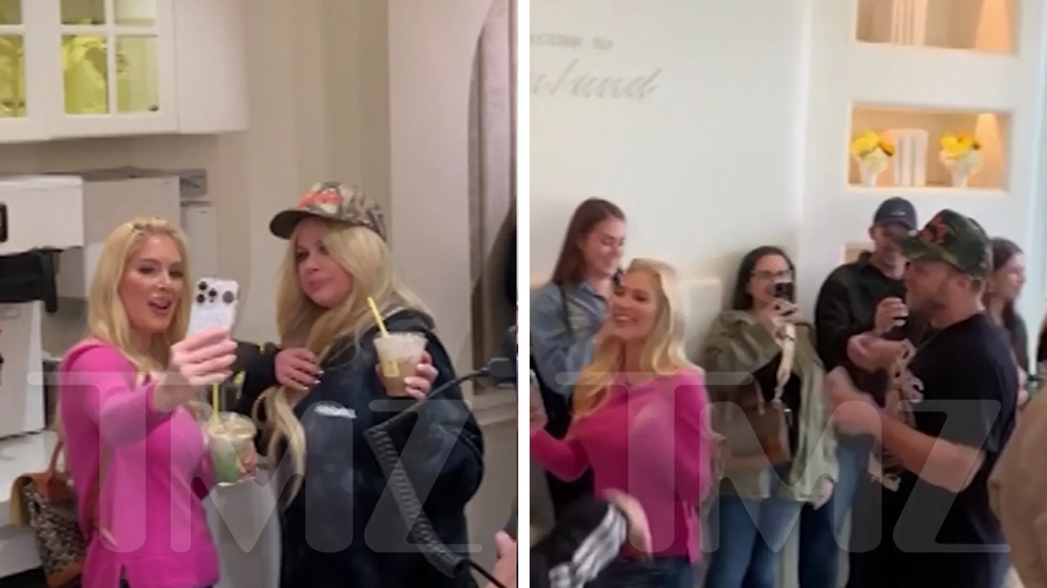 Spencer Pratt, Heidi Montag și Avril Lavigne vizitează un cafe în L.A. pentru strângerea de fonduri pentru victimele incendiilor.